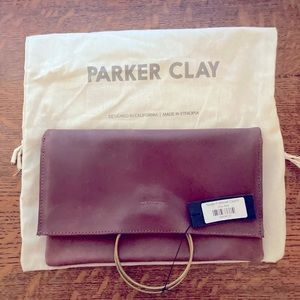 BNWT Parker Clay Nyala Clutch, Clay Red